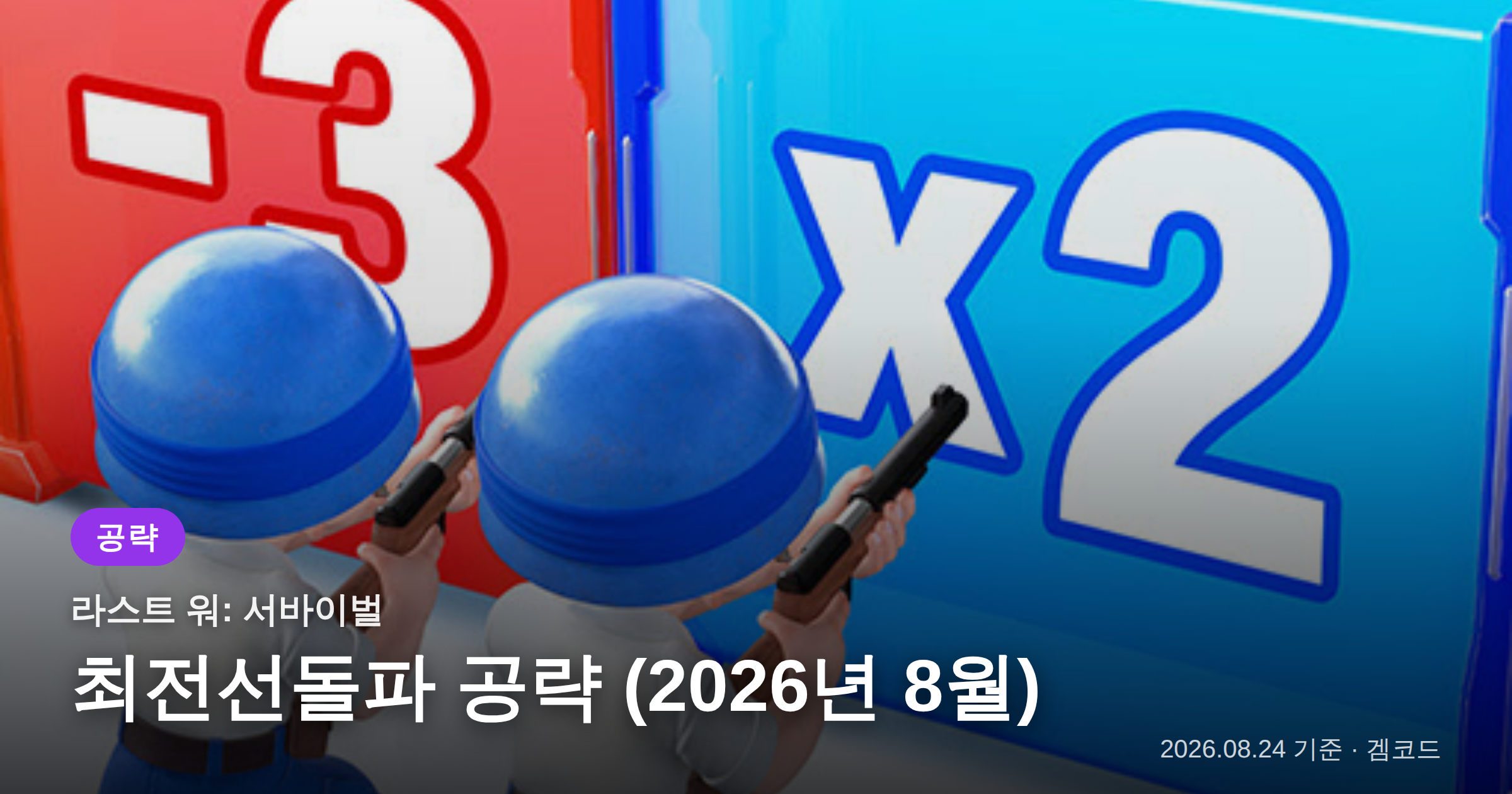 Read more about the article 라스트 워: 서바이벌 최전선돌파 2026년 8월 공략